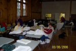 Volunteers work-bee to make tableskirts